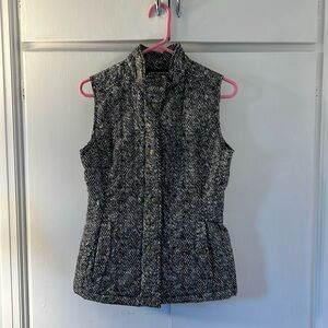 Black and White Herringbone Vest